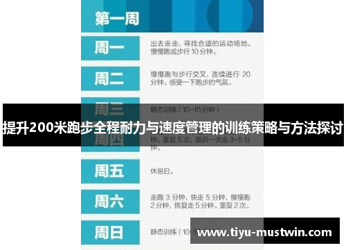 提升200米跑步全程耐力与速度管理的训练策略与方法探讨