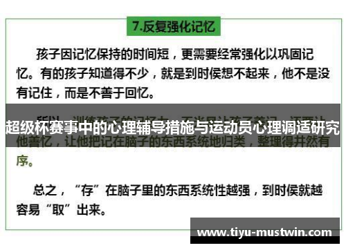 超级杯赛事中的心理辅导措施与运动员心理调适研究
